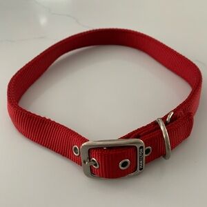 Hamilton 32” Long  1-inch double-thick nylon deluxe red dog collar.  Like new